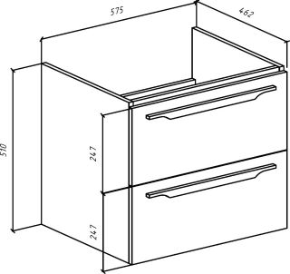 Тумба под раковину Bellezza Луиджи 60см серый 00000007043